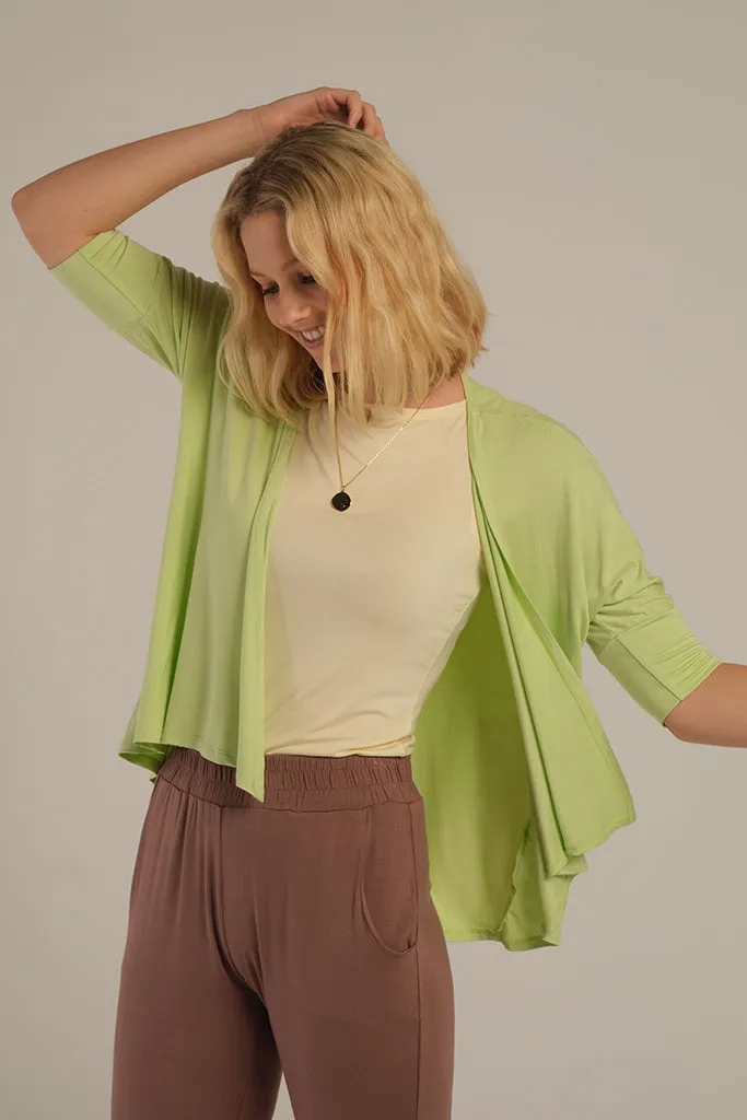 Bamboo Drape Cardi - Lettuce