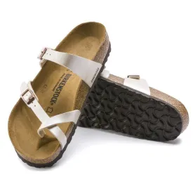 Birkenstock Mayari Birko Flor Birkibuc Graceful Pearl White Regular Width