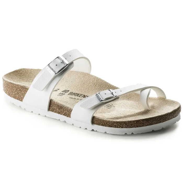 Birkenstock Mayari Womens Birko Flor White Regular Width