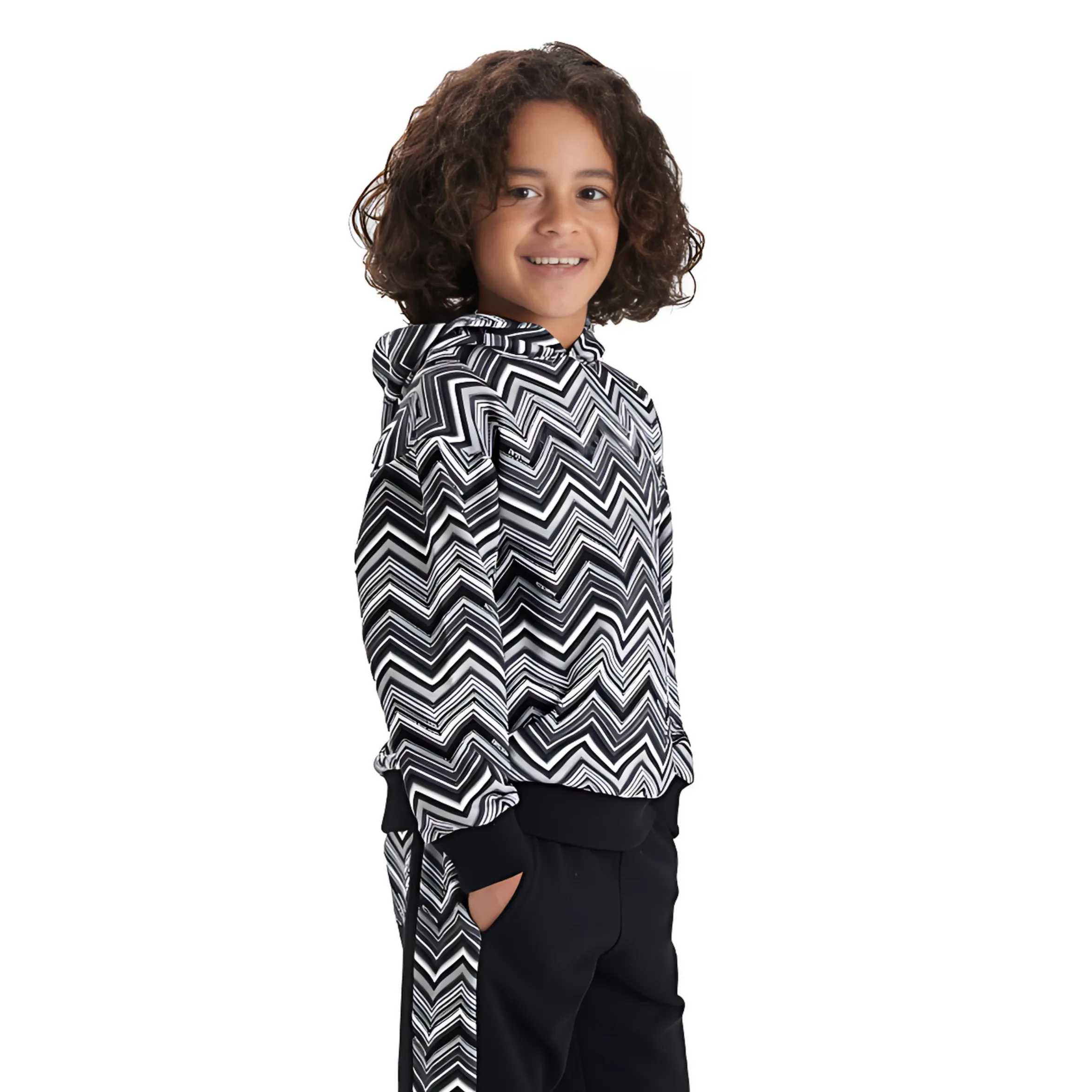 Black White Chevron Hoodie