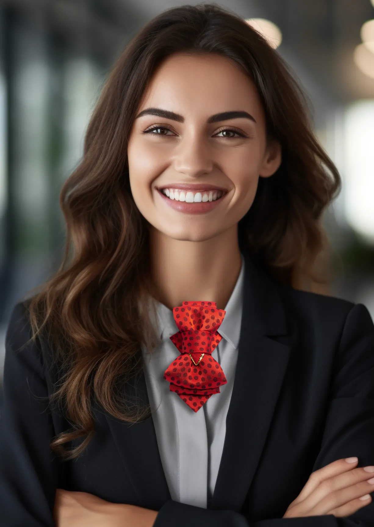 BOW TIE "RED CHAMPAGNE" FOR WOMEN