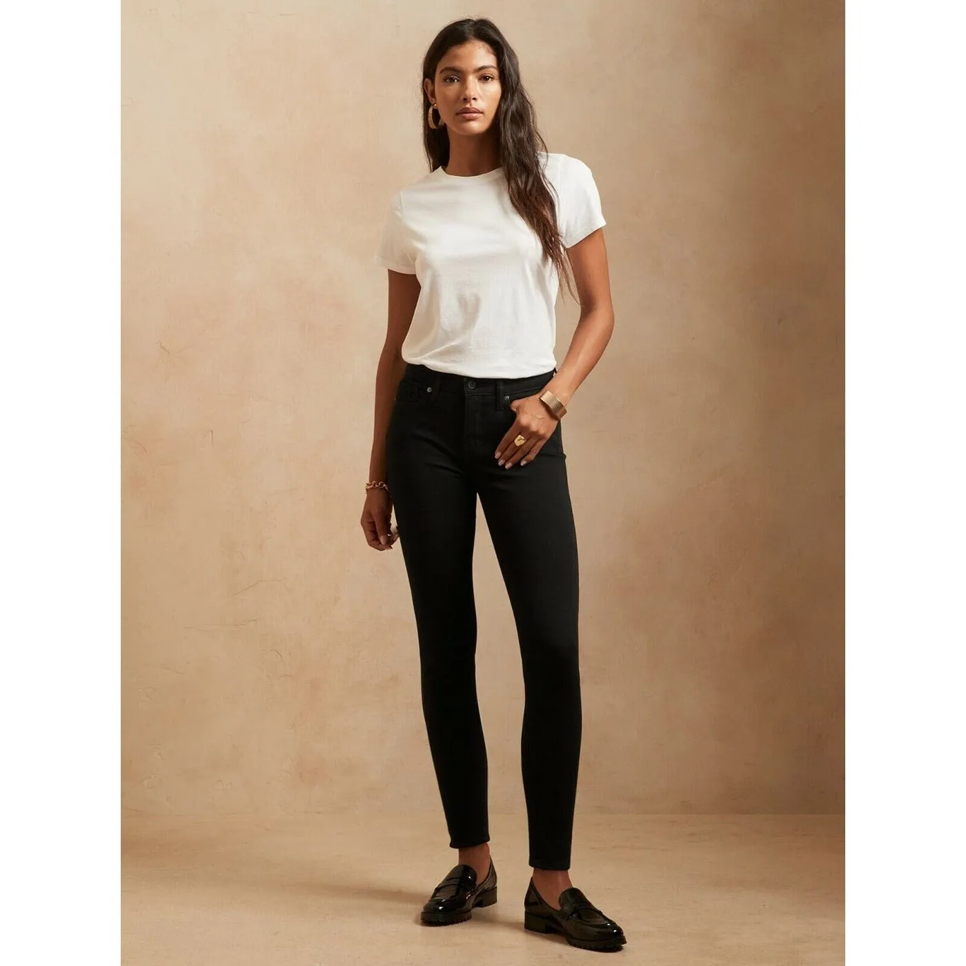 BR Black Mid Rise Skinny Jeans