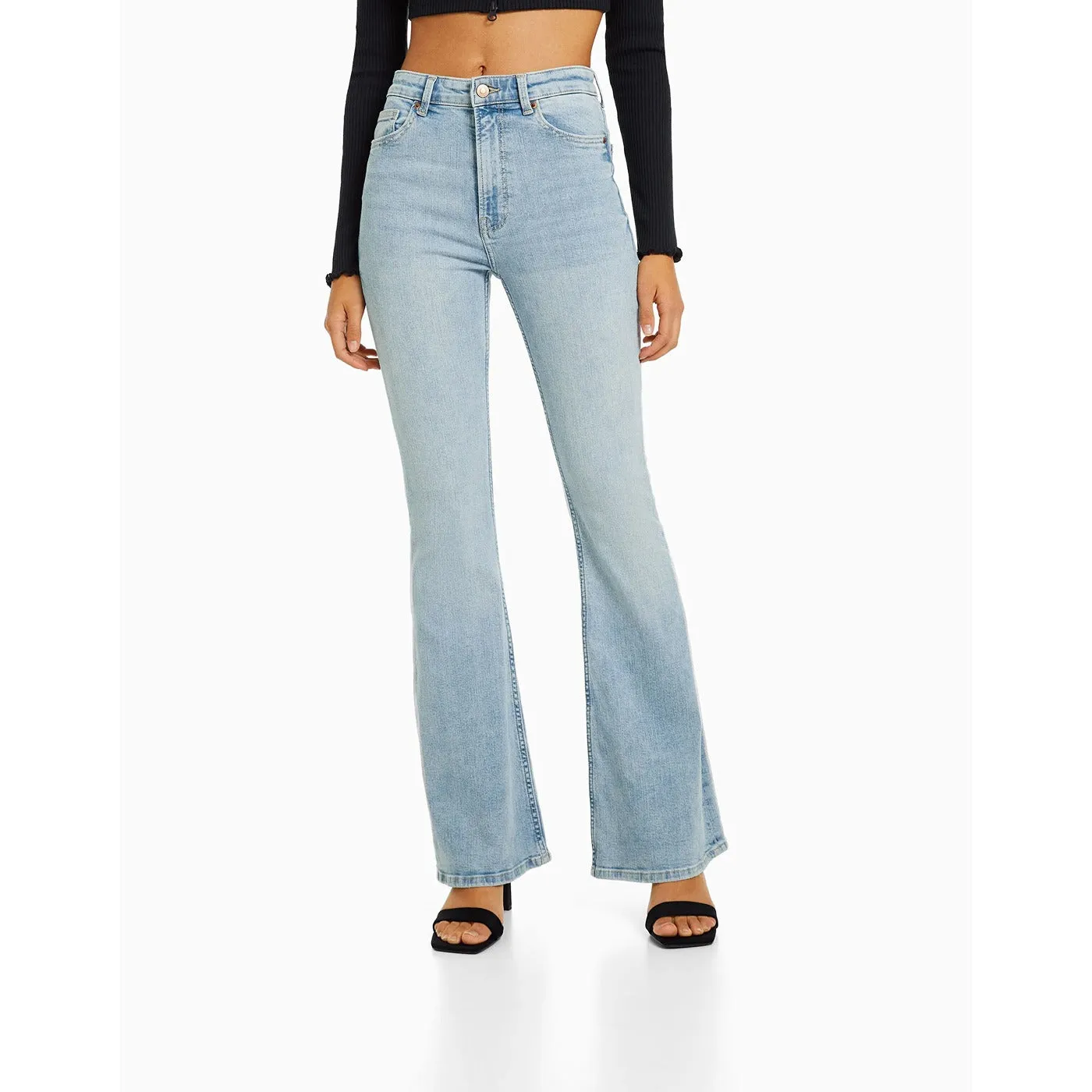 BSK High Rise Flare Light Blue Jeans