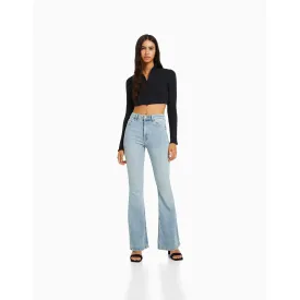 BSK High Rise Flare Light Blue Jeans