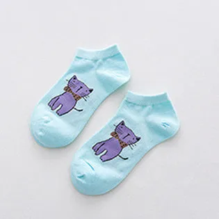 CAT good quality Solid Thin Short Women's Socks Female Cotton Low Cut Ankle Socks Ladies Colorful Cute Socks Boat1pair=2pcs WS73