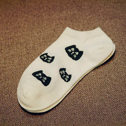 CAT summer comfortable cotton bamboo fiber girl women's socks ankle low female invisible  color girl boy hosier 1pair=2pcs WS66