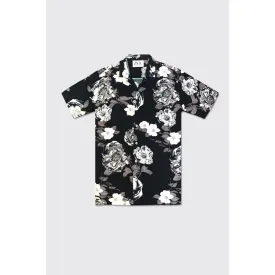 Floral Black Hawaiian Half Sleeves Shirt