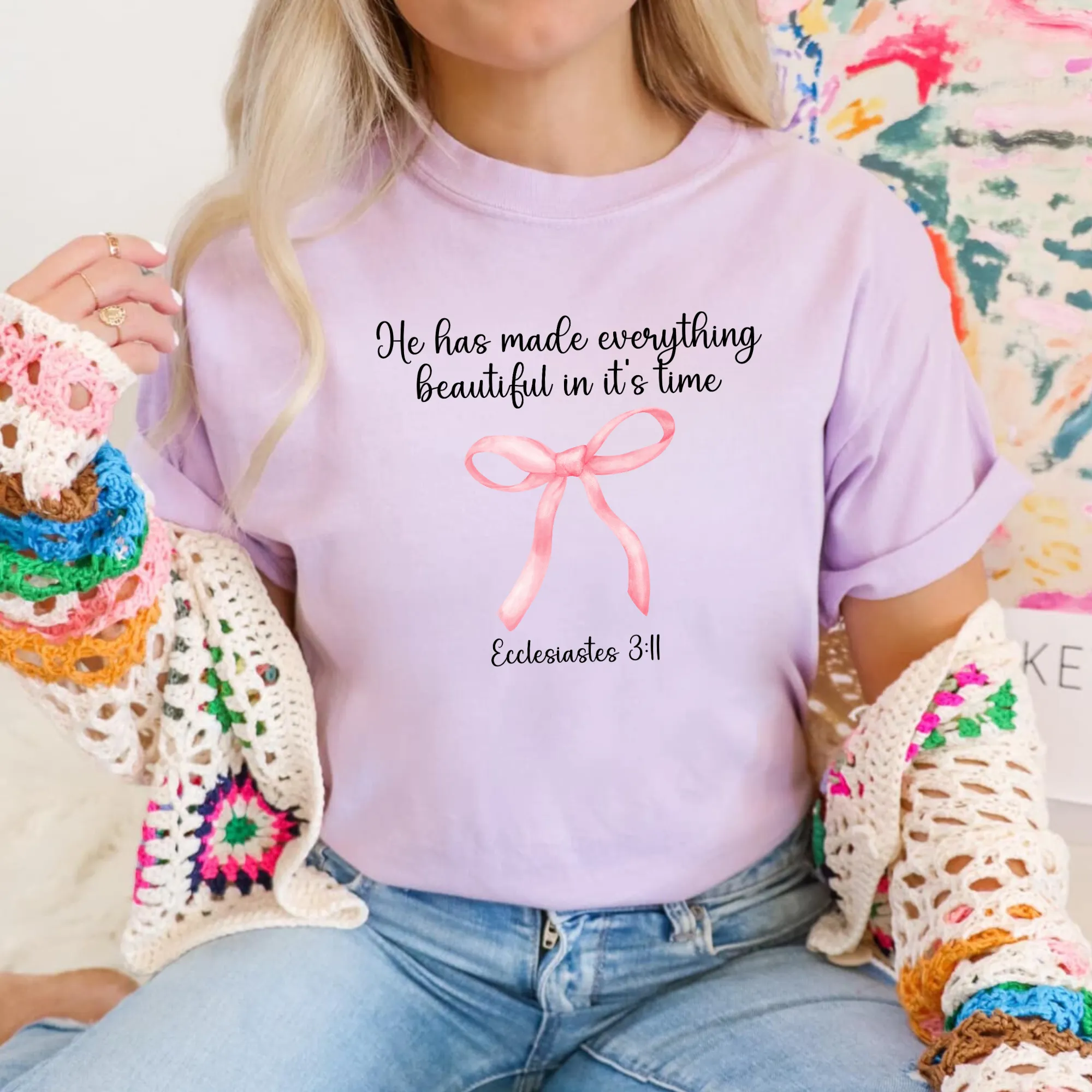 He Has Made All Things Beautiful In It's Time Bible Verse Shirt | Christian Coquette Shirt