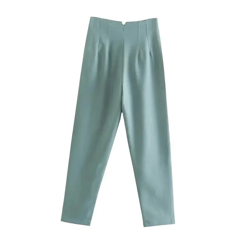 High Waist Formal Office Pants for Women - Slim Fit Pencil Trousers