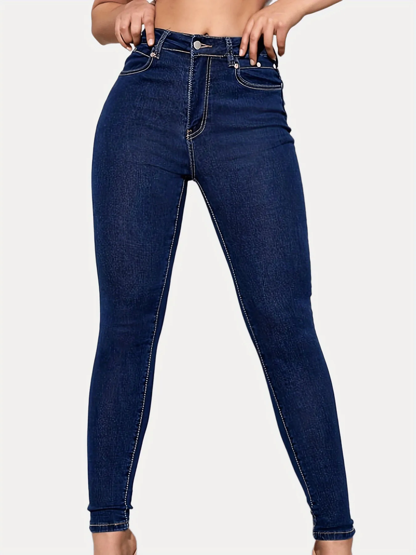 High Waist Stretchy Denim Pants Classic Skinny Jeans for Women