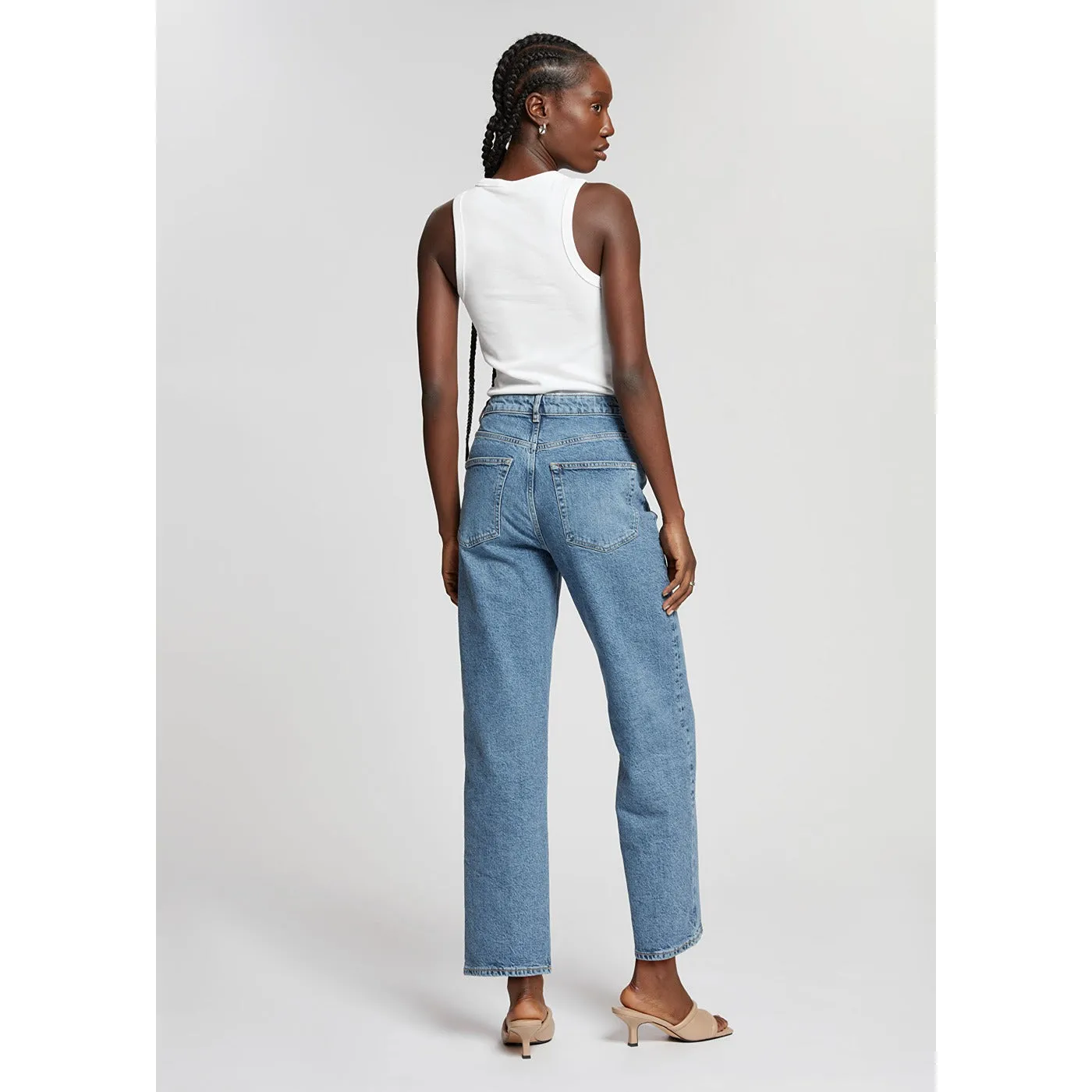 High Waist Tapered Leg Jeans