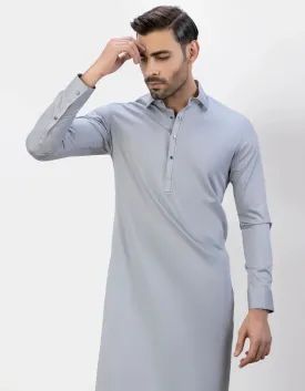 J. Mens Grey Cotton Shalwar Kameez