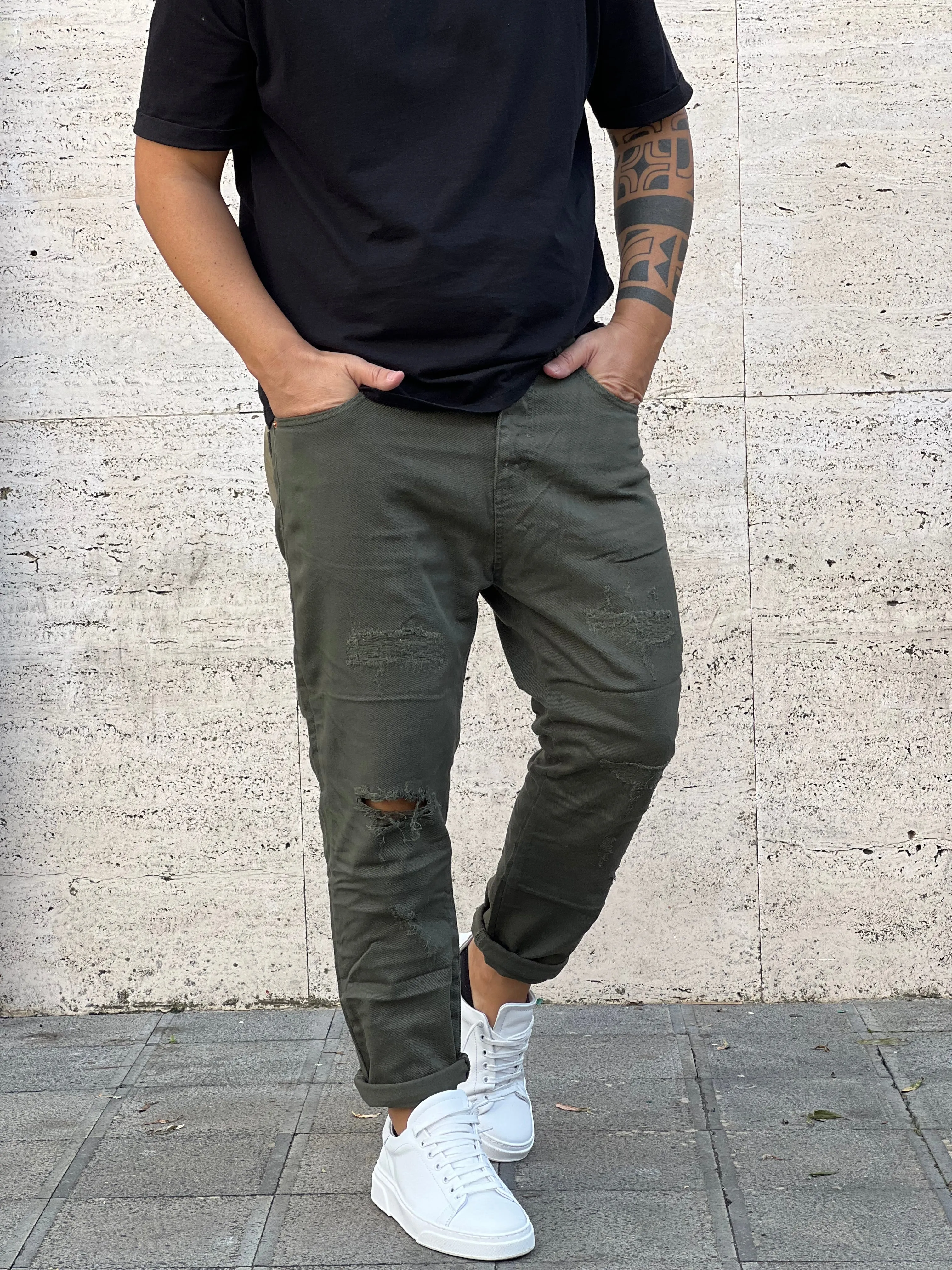 Jeans London verde militare