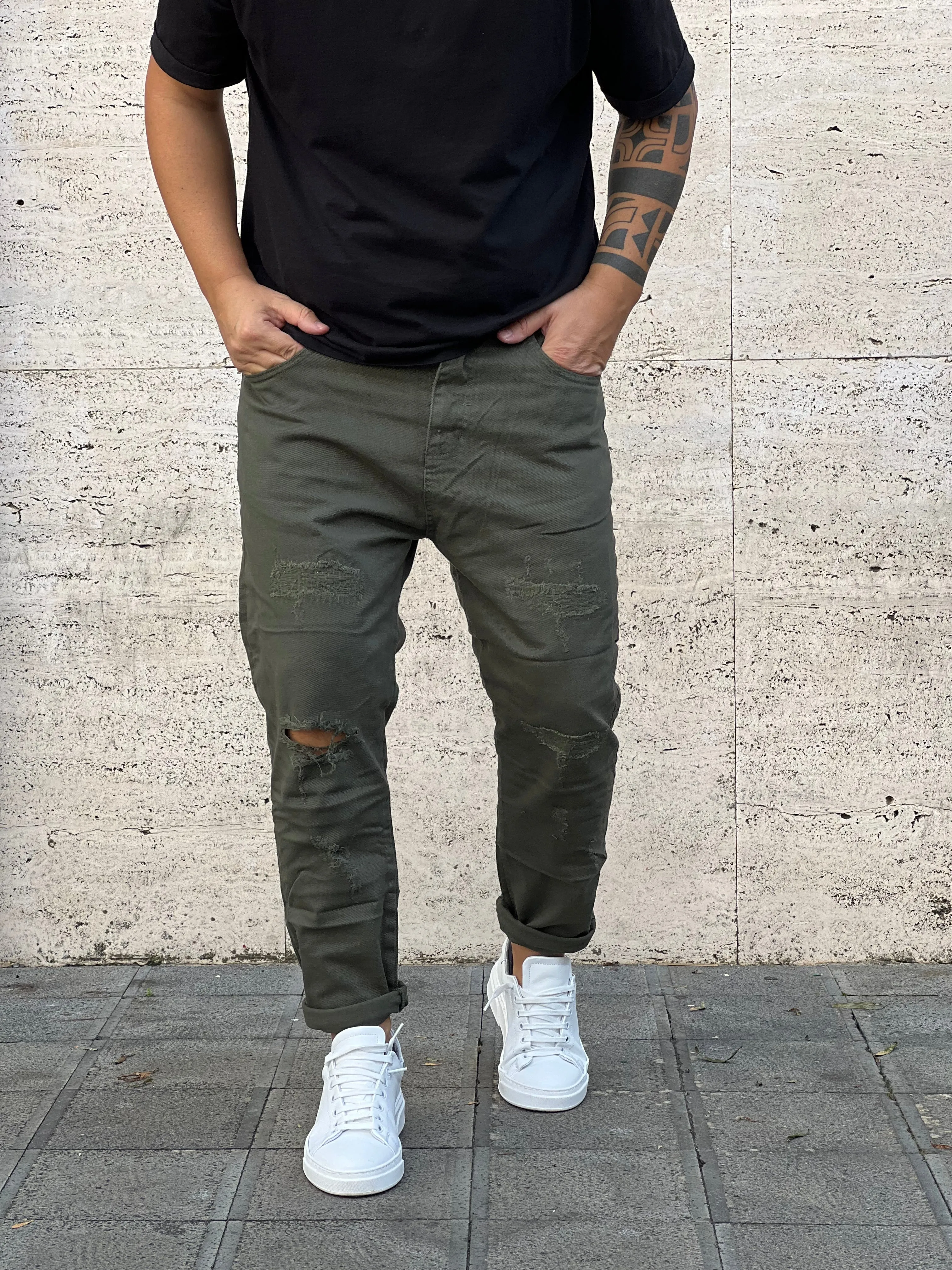 Jeans London verde militare