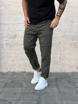 Jeans London verde militare