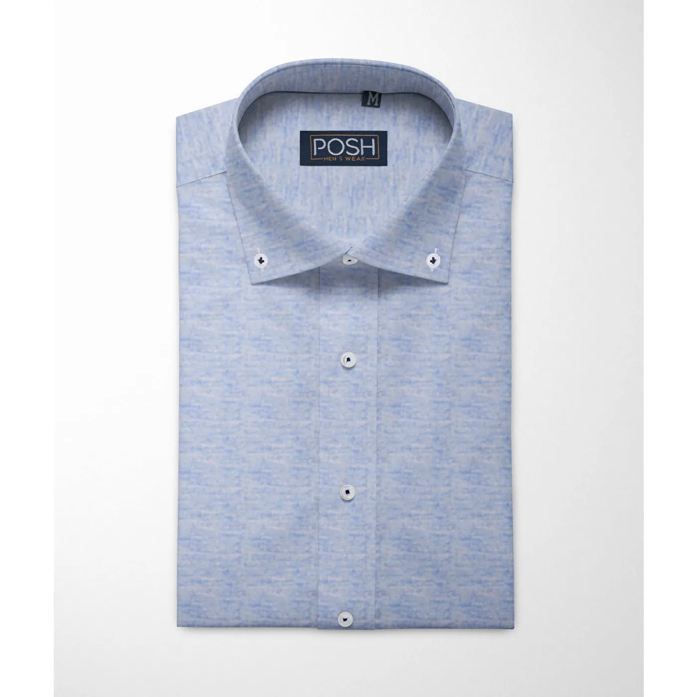 Light Blue Self-Textured Shirt