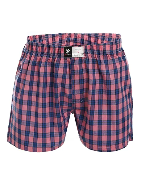 Men's Plaid Boxer, Stylish Pink Comfy Made Cotton