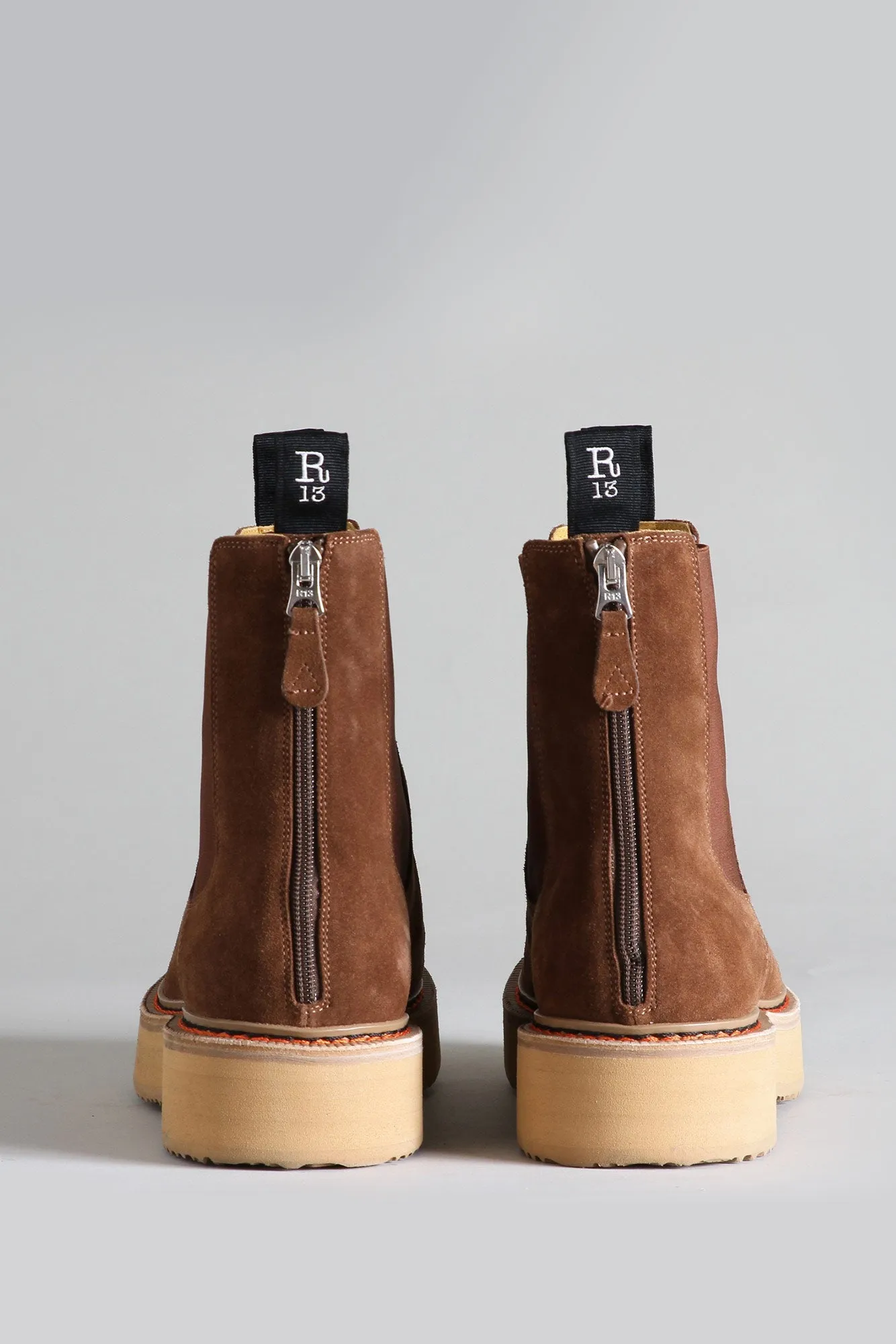 MEN'S SINGLE STACK CHELSEA BOOT - BROWN SUEDE