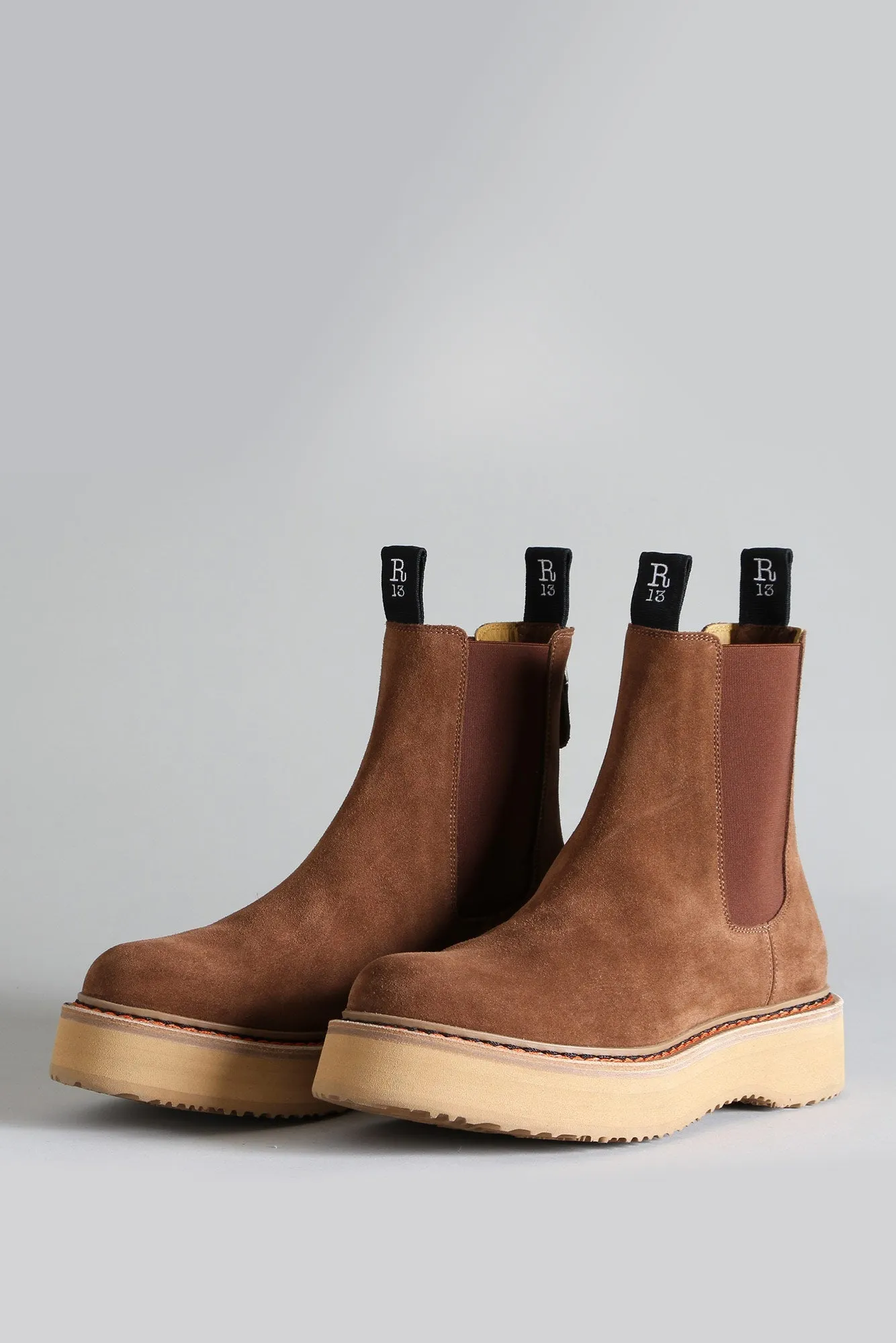 MEN'S SINGLE STACK CHELSEA BOOT - BROWN SUEDE