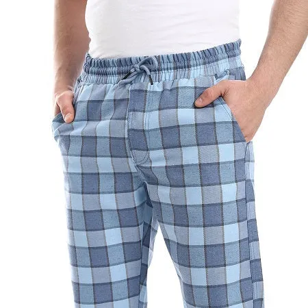 Men's Summer Check Pants - Blue