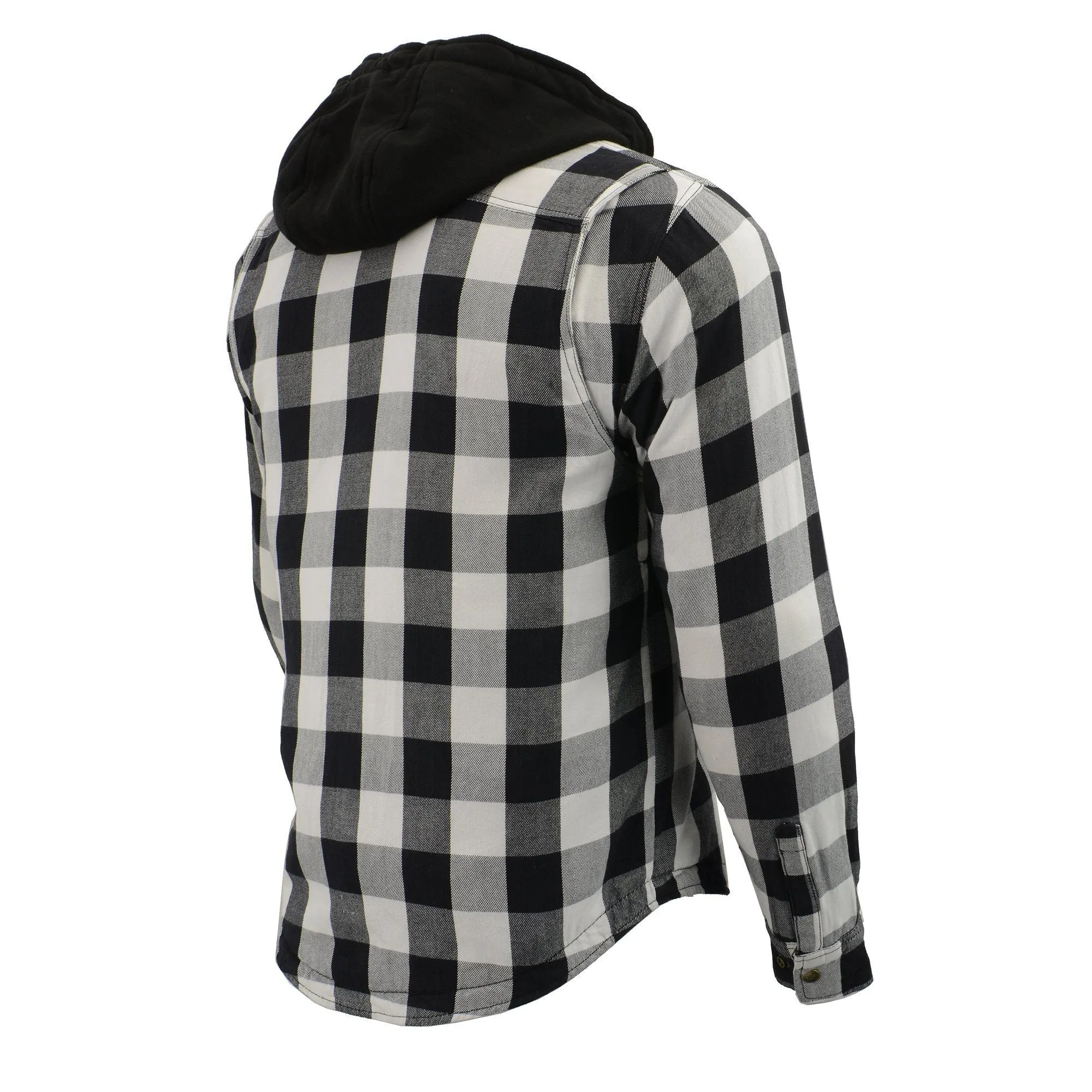 Milwaukee Leather MPM1629 Men's Plaid Hooded Flannel Biker Shirt with