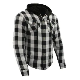 Milwaukee Leather MPM1629 Men's Plaid Hooded Flannel Biker Shirt with