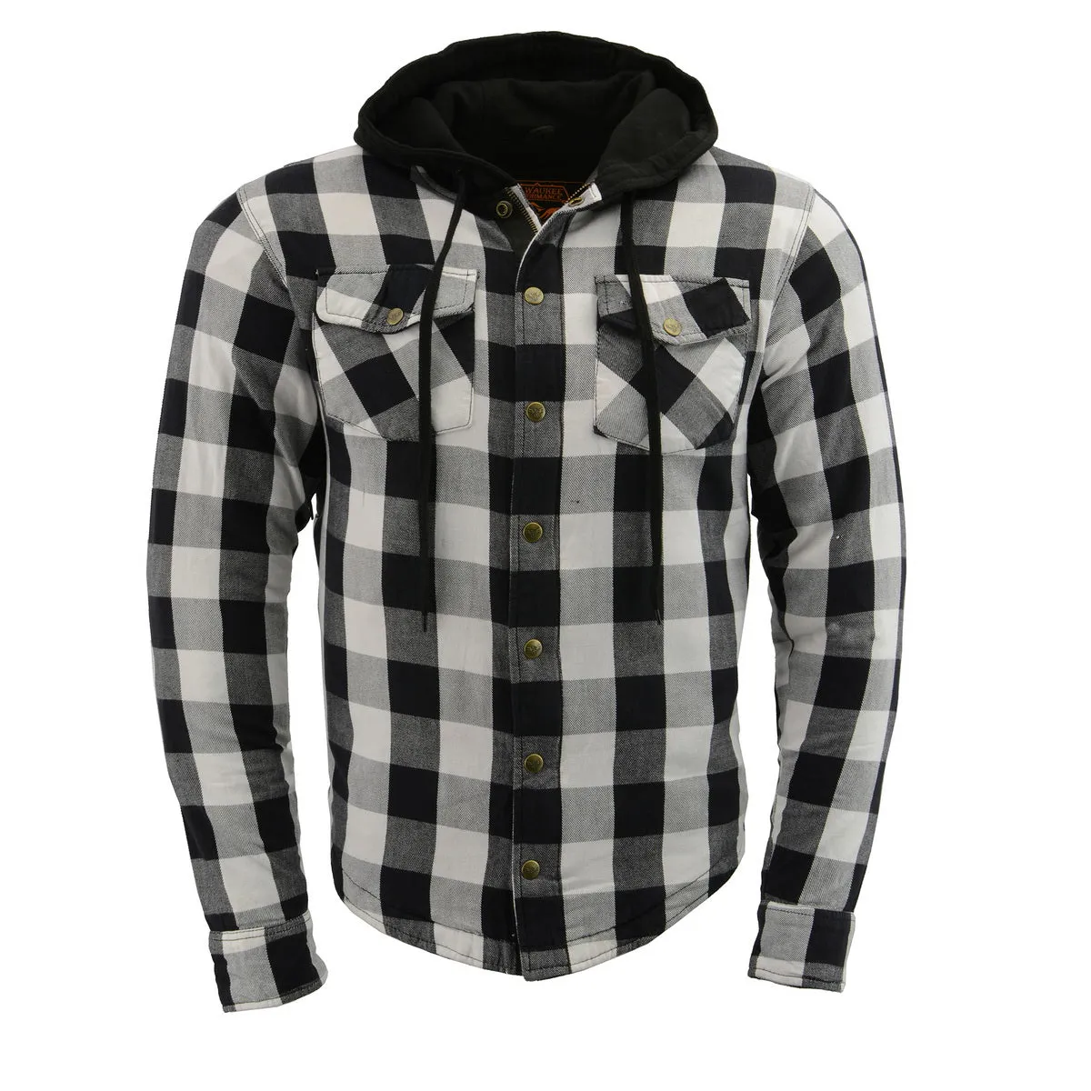 Milwaukee Leather MPM1629 Men's Plaid Hooded Flannel Biker Shirt with