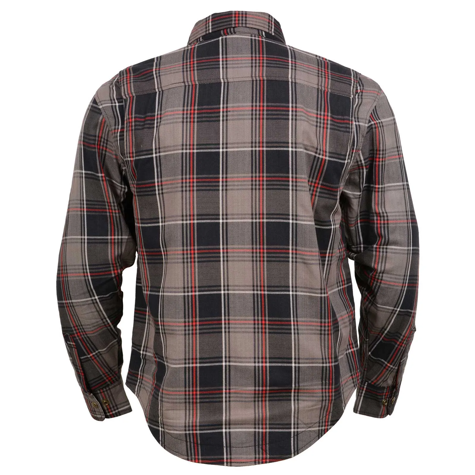 Milwaukee Leather MPM1652 Men's Plaid Flannel Biker Shirt with CE Approved Armor - Reinforced w/ Aramid Fiber