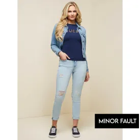 (Minor Fault) Light Blue Skinny Ripped Jeans