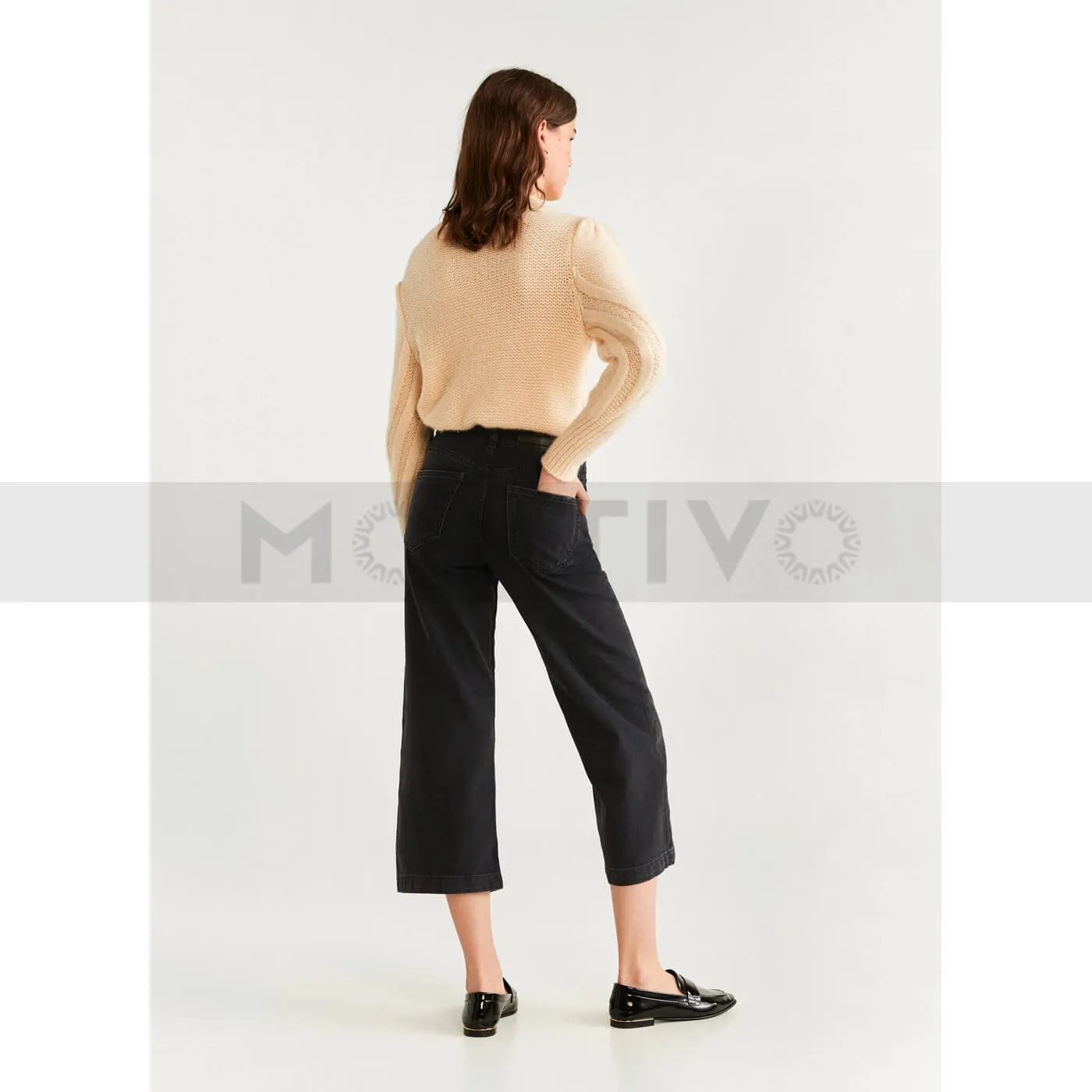 MNG Black Culotte relaxed jeans