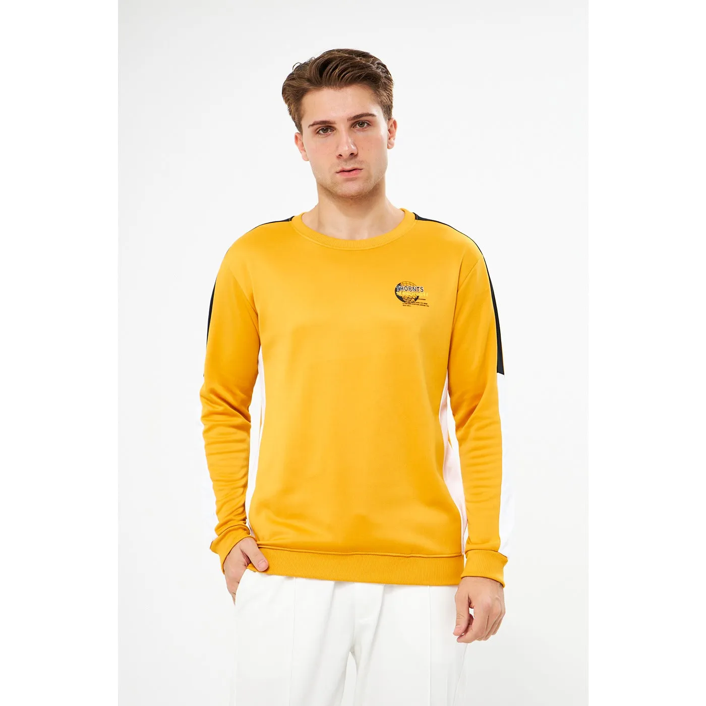 Mustard Stripe Crew Neck Sweatshirt