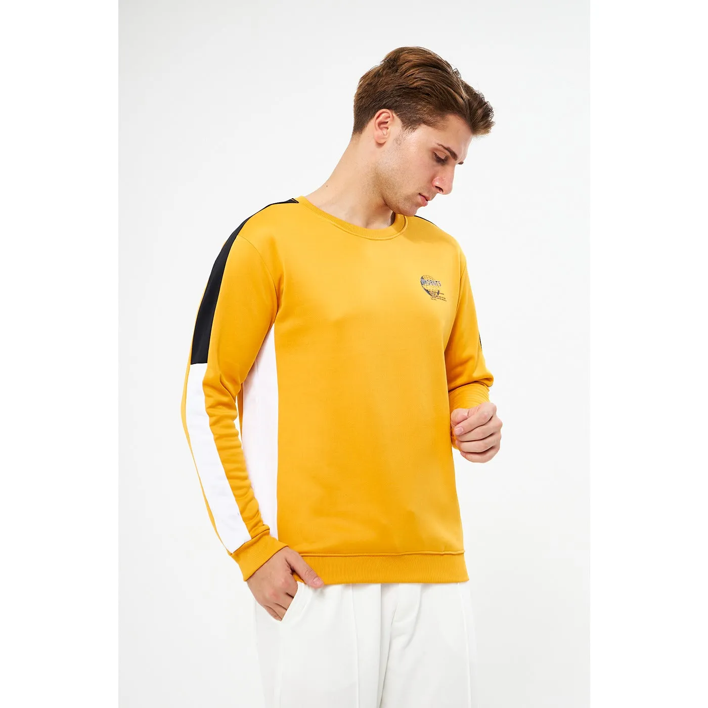 Mustard Stripe Crew Neck Sweatshirt