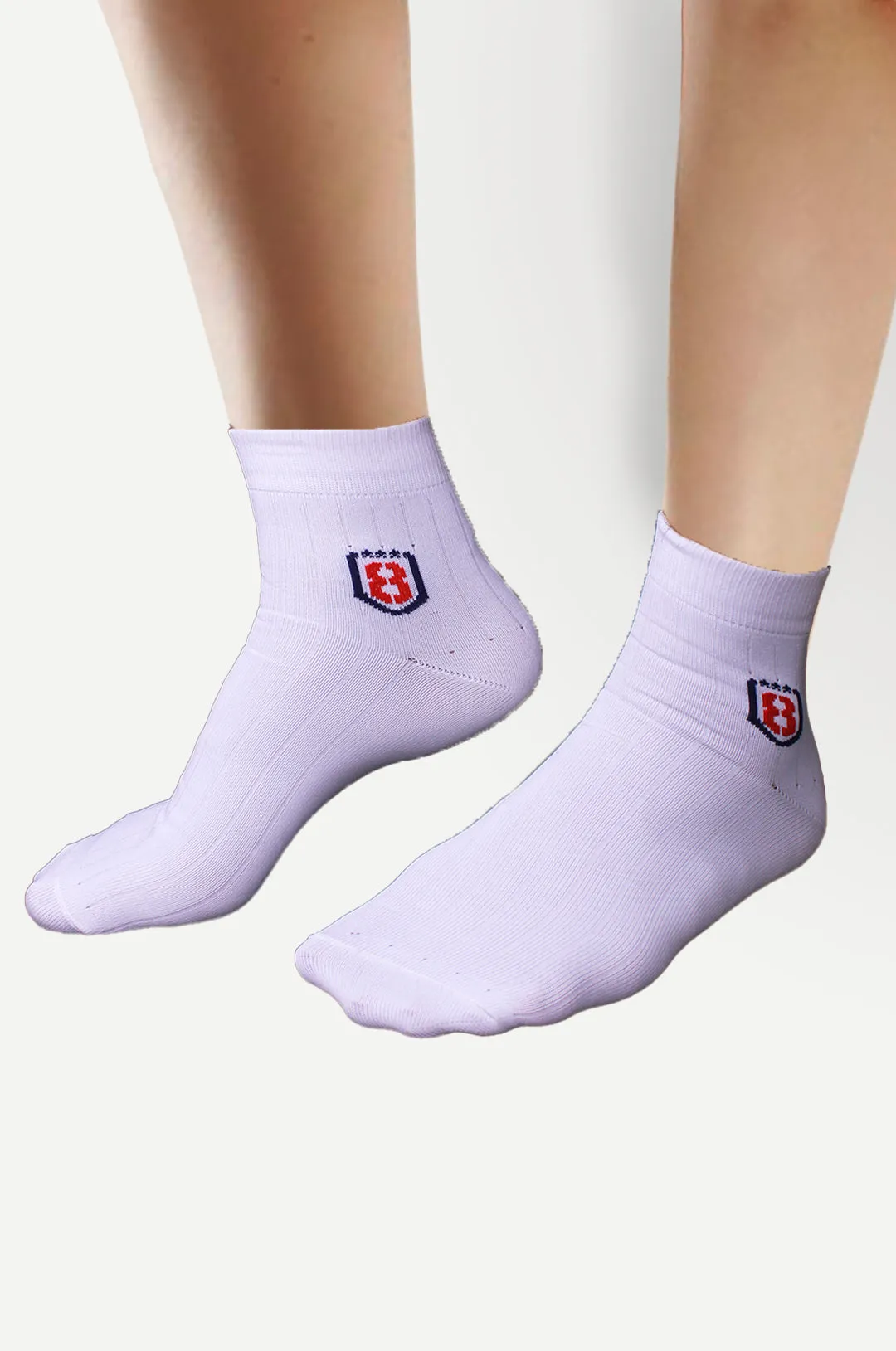 Nylon High Ankle Socks Set- White