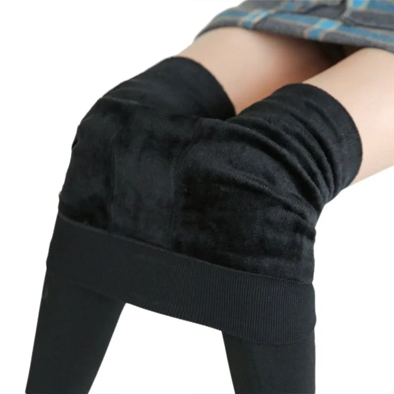 OCW Women Velvet Legging Thermal High Elasticity Winter High Waist Pants