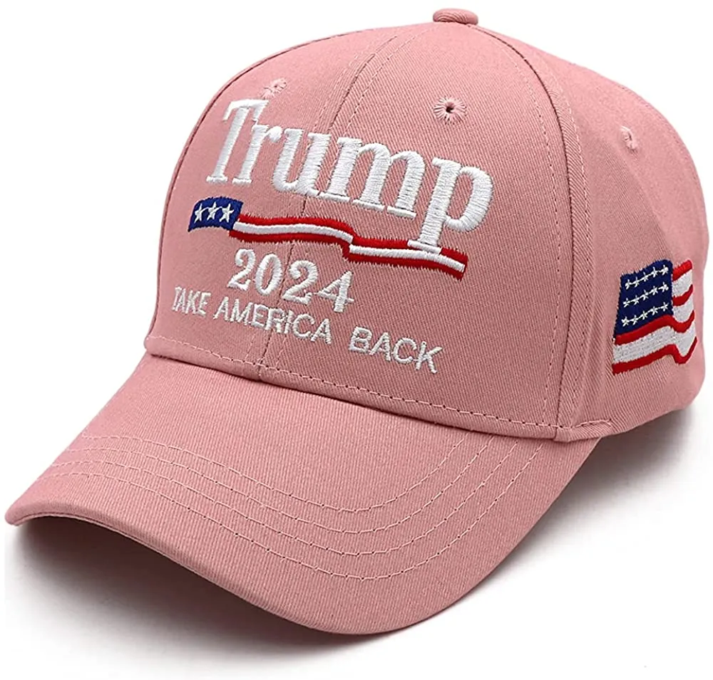 Pink Trump 2024 Hat Take America Back Embroidered Baseball Cap for Women