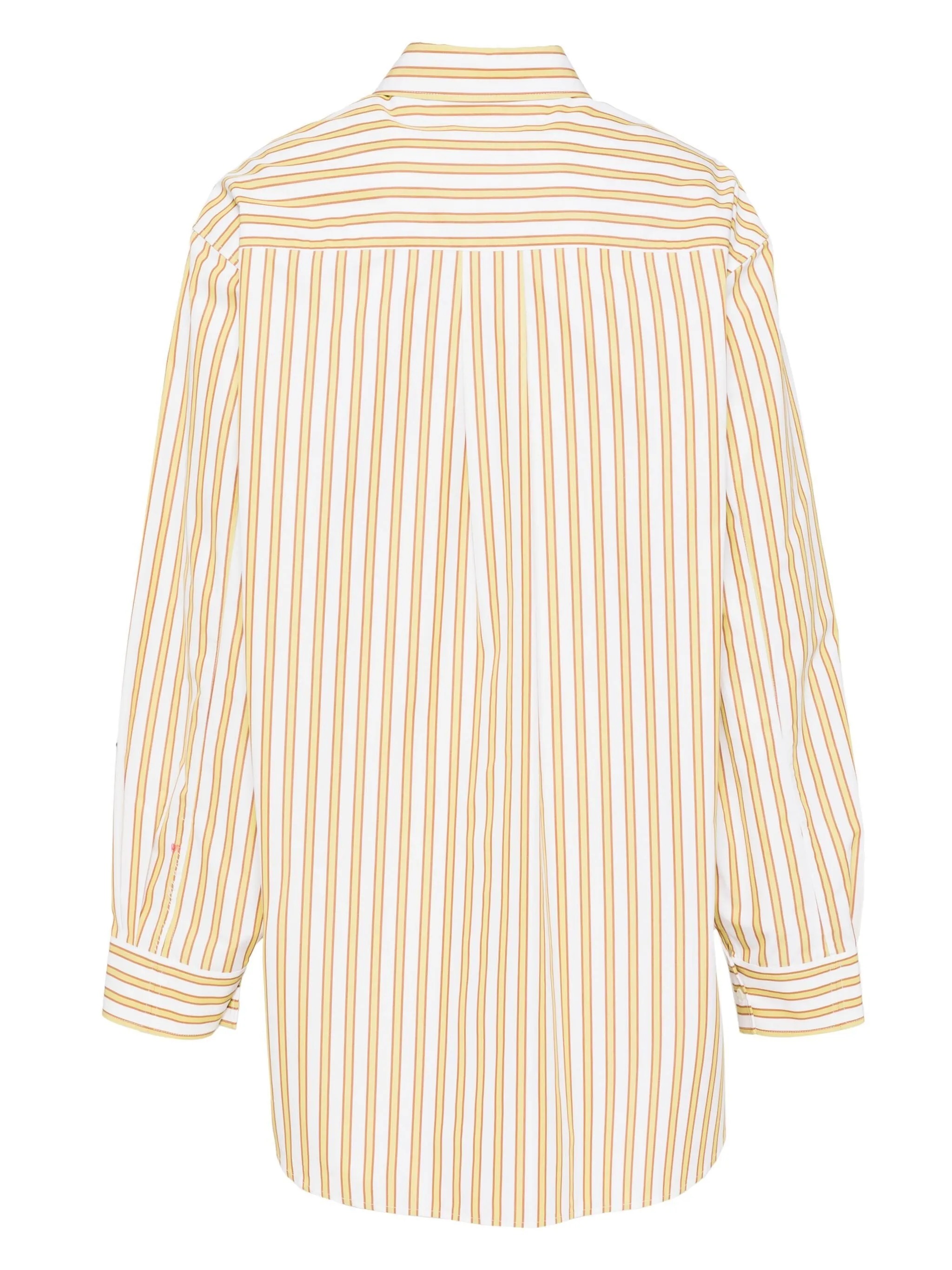 PINSTRIPED-PATTERN COMPACT POPLON L/S SHIRT