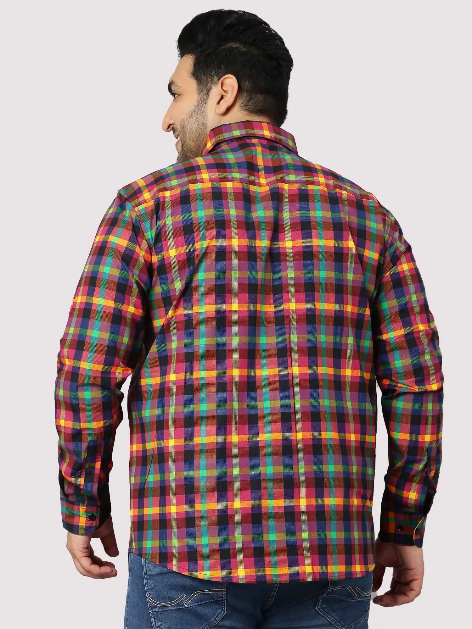 Red & Blue Checks Men's Plus Size