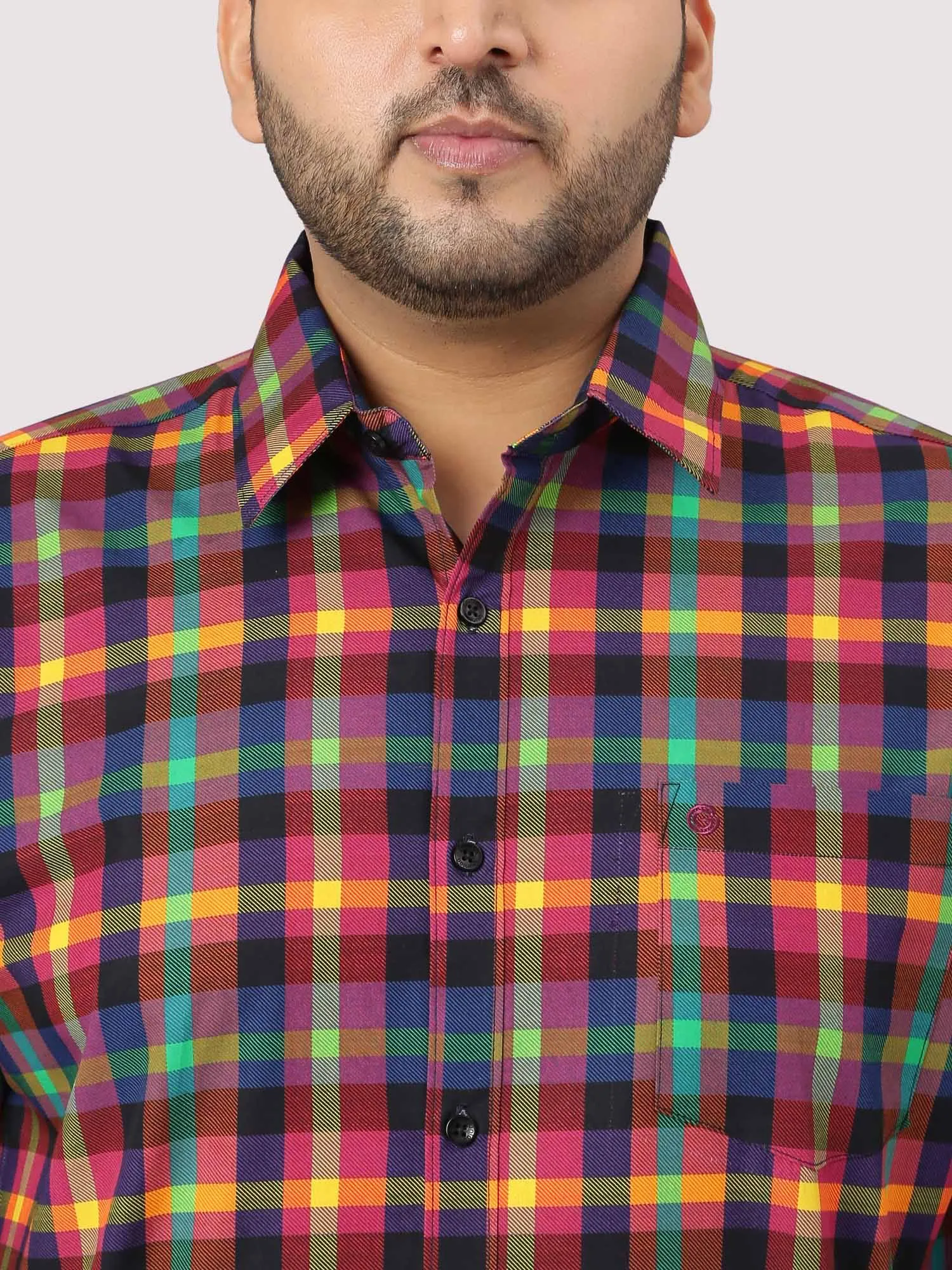 Red & Blue Checks Men's Plus Size