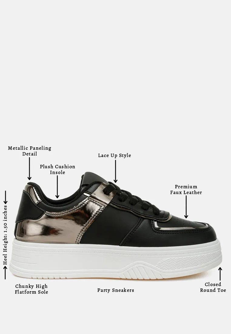 Scouts Metallic Paneling Platform Sneakers