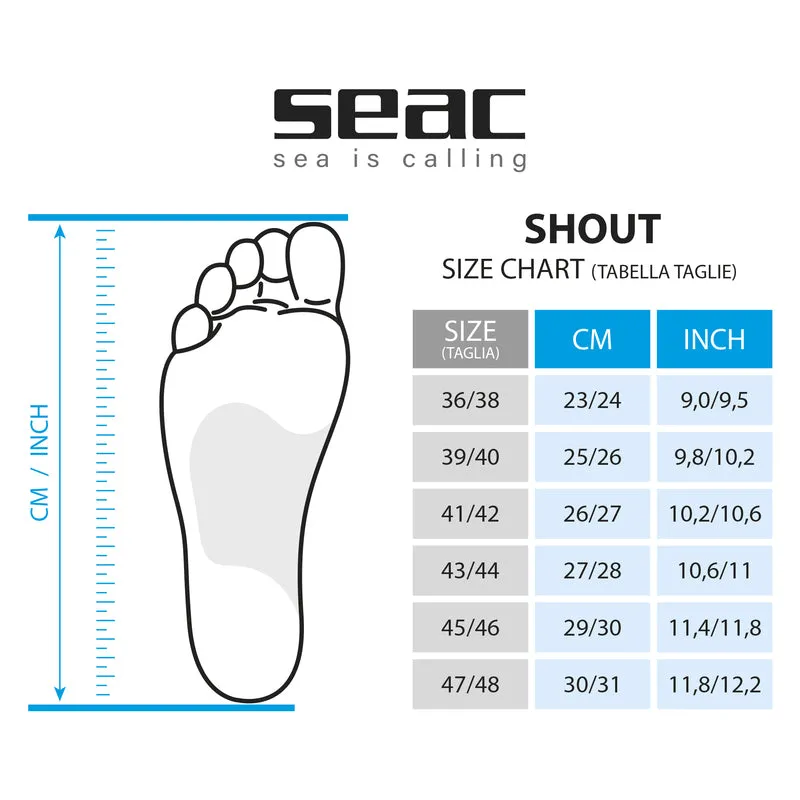 Seac Shout Camo Long Free Diving Soft and Powerful Fins for Spearfishing