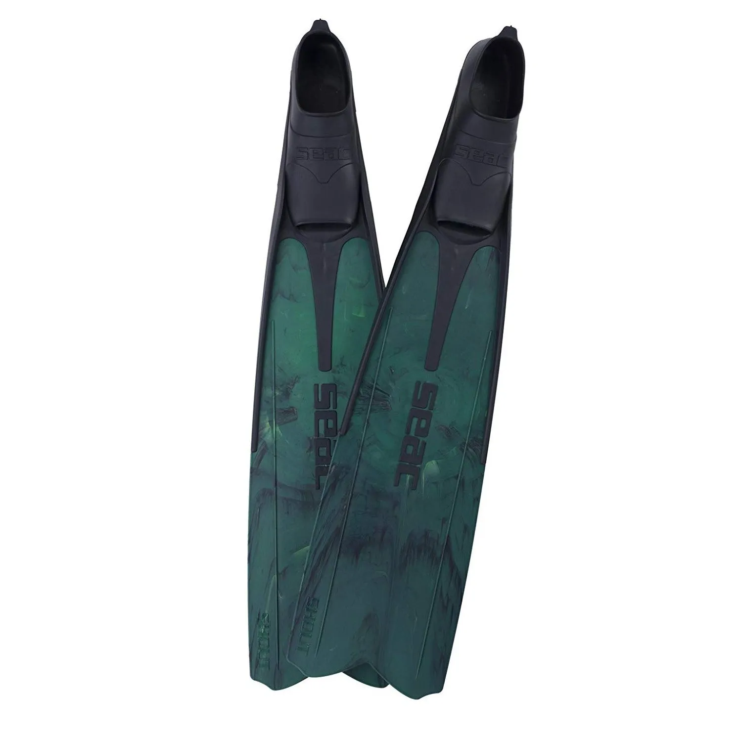 Seac Shout Camo Long Free Diving Soft and Powerful Fins for Spearfishing