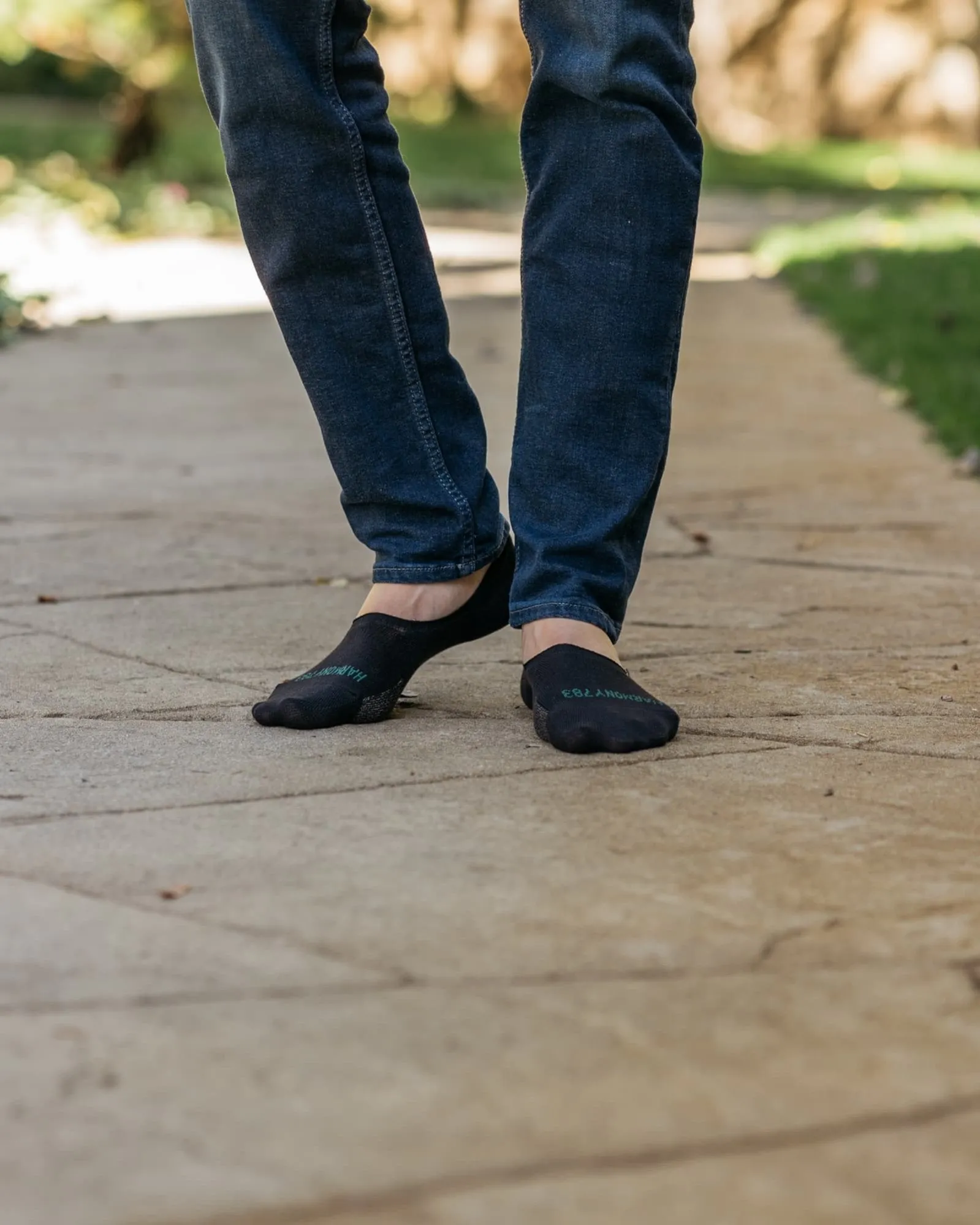 Slip-On No-Show Grounding Socks •  Black Organic Cotton