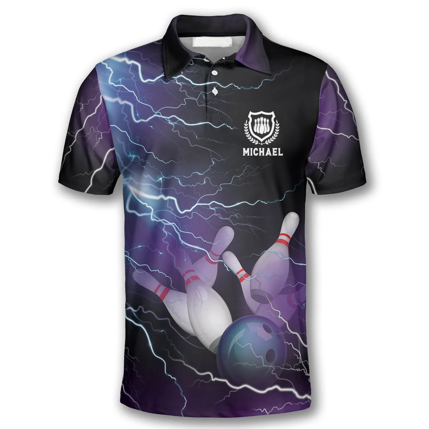 Strike Thunder Lightning Custom Bowling Shirts for Men