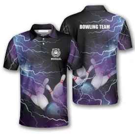 Strike Thunder Lightning Custom Bowling Shirts for Men