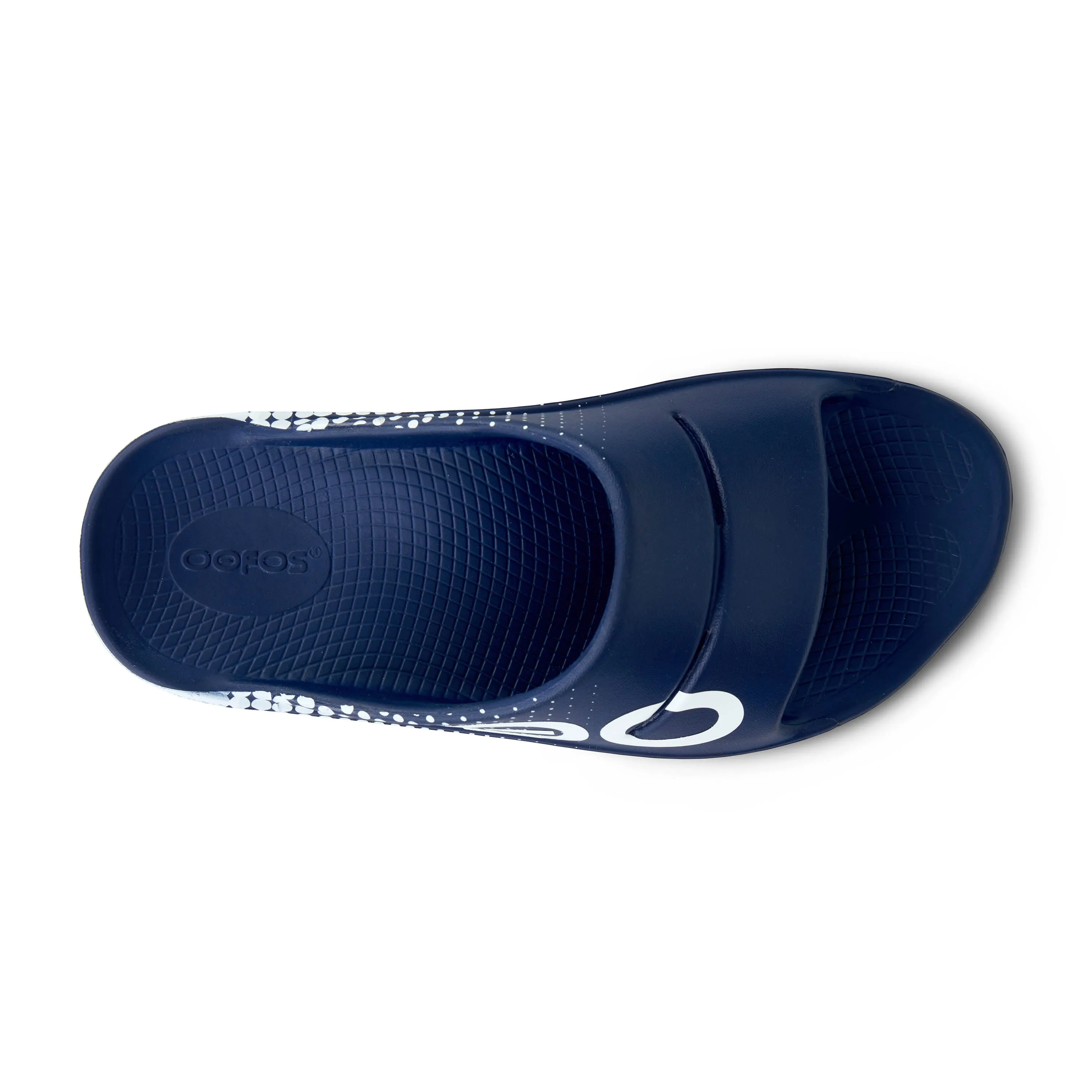 Unisex Oofos OOahh Sport Slide Sandal Color: Matrix Navy