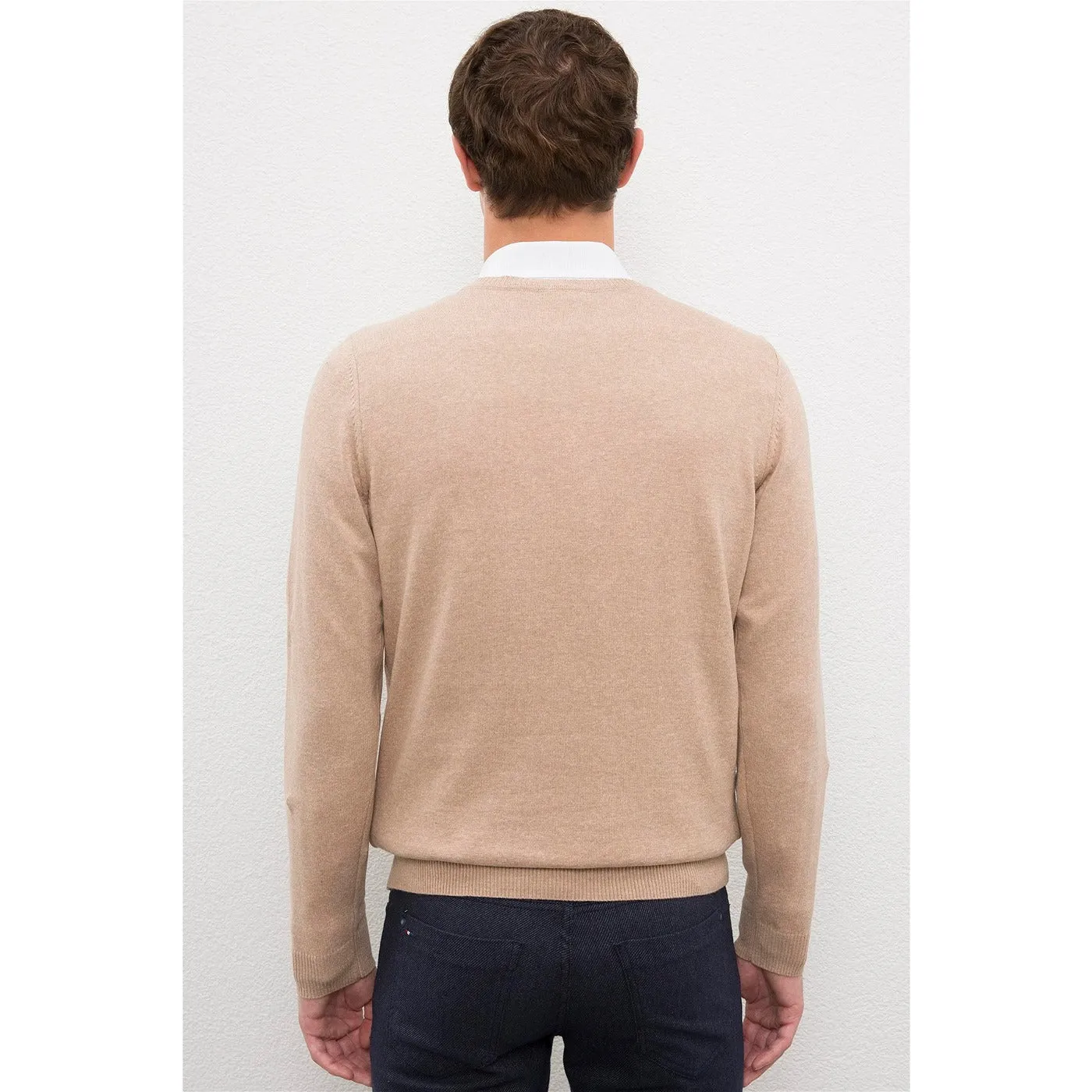 USP Beige V-Neck Sweater