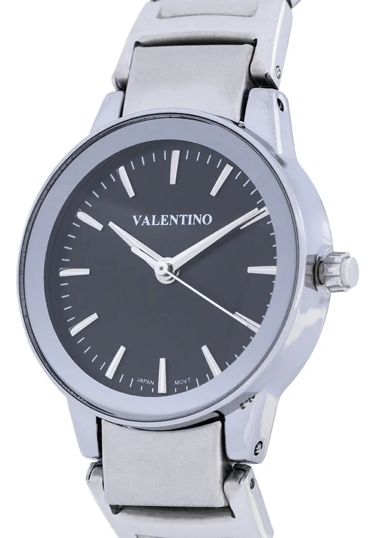 Valentino 20122360-BLACK DIAL Stainless Steel Strap Analog Watch for Women