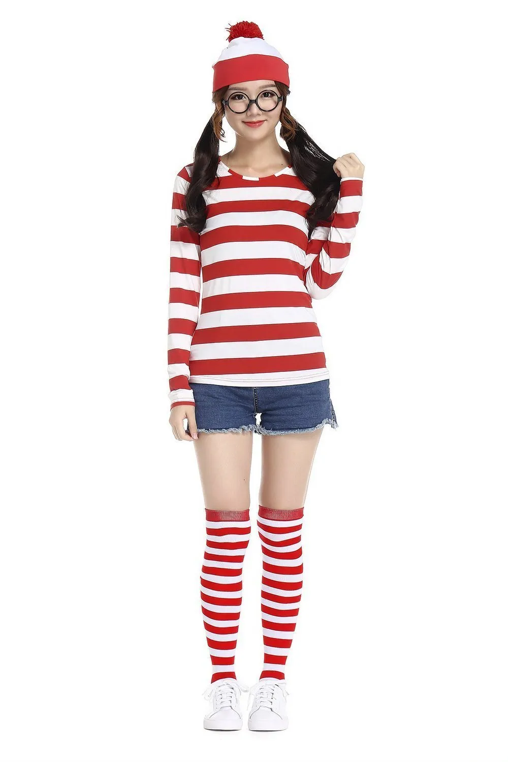 Where's Wally Wally Anime Cosplay Family Matching Costume