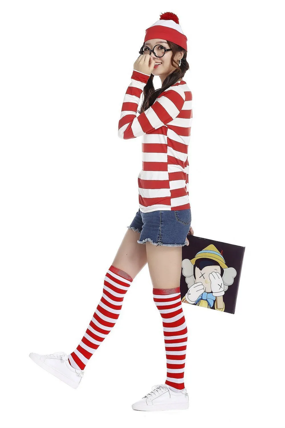 Where's Wally Wally Anime Cosplay Family Matching Costume