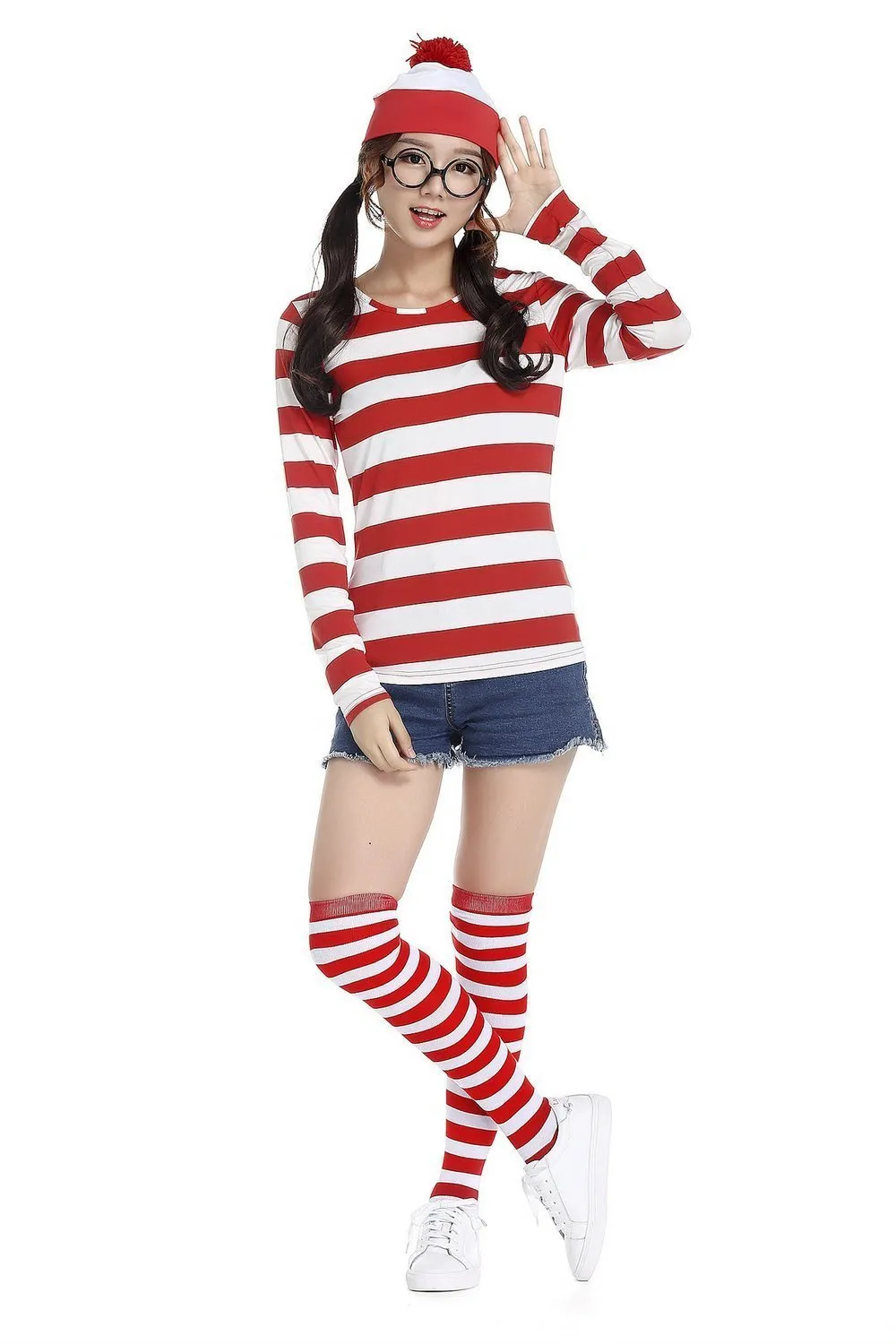 Where's Wally Wally Anime Cosplay Family Matching Costume